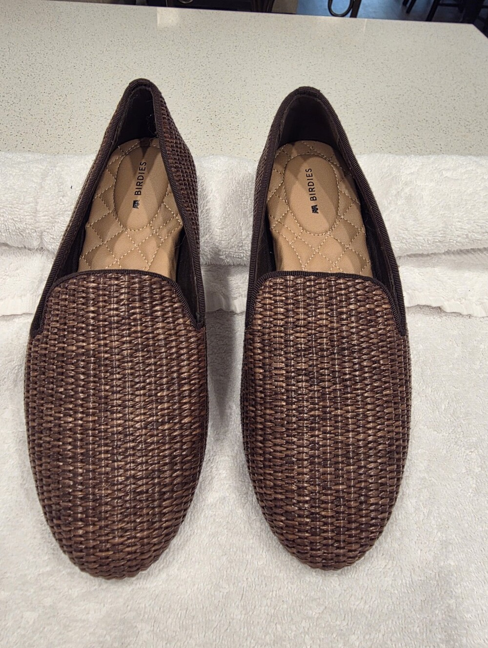 Birdies Men's Brown Woven Slip-On Loafers